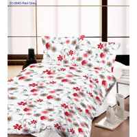Posteľná súprava Krep 200x140 RED/GREY