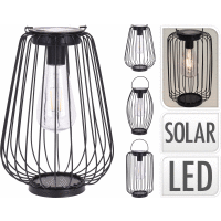 Solárna lampa kovová čierna