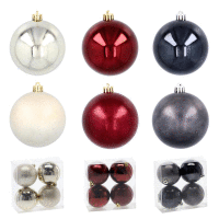 Vianočná guľa 8cm set 4ks burgund/antracit/šampanské