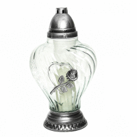 Detail - Kahanec sklenený srdce 31,5cm strieborné Kahanec sklenený srdce 31,5cm strieborné