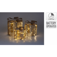 Darček LED GOLD 23cm 3xAA 1,5V