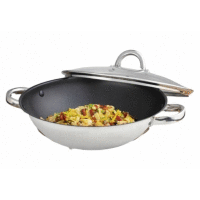 Nerezová panvica WOK 30cm s dvoma úchytmi + pokr. AMBITION