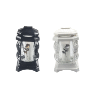 Detail - Kahanec sklenený čierna/biela 22x13cm ruža Kahanec sklenený čierna/biela 22x13cm ruža