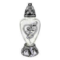 Detail - Kahanec sklenený srdce 31cm strieborný Kahanec sklenený srdce 31cm strieborný