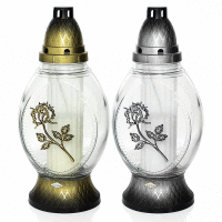 Detail - Kahanec sklenený Ovál ruža 30cm strieborný Kahanec sklenený Ovál ruža 30cm strieborný