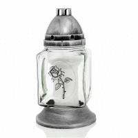 Detail - Kahanec sklenený KWD ruža 31cm 75h 290g strieborný Kahanec sklenený KWD ruža 31cm 75h 290g strieborný