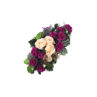 Detail - Aranžmán betón s chryzantémami, ružami 57x31cm Aranžmán betón s chryzantémami, ružami 57x31cm