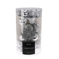 Detail - Súprava vianočných gúľ 57ks SILVER Súprava vianočných gúľ 57ks SILVER