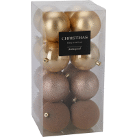 Detail - Súprava vianočných gúľ 8cm 16ks GOLD Súprava vianočných gúľ 8cm 16ks GOLD