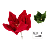 Kvet na štipci VELVER 30cm 2 druhy RED/GREEN