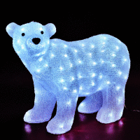 Detail - Ľadový medveď z akrylu, 120 WH LED, 42 cm Ľadový medveď z akrylu, 120 WH LED, 42 cm
