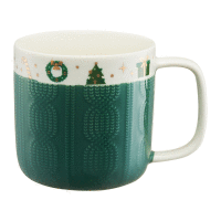 Porcelánový hrnček SCARF 370ml zelený XMAS AMBITION