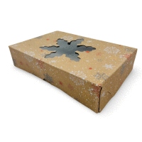 Detail - Krabička na zákusky Medium s okienkom Vločka 22x15x5cm ALVARAK Krabička na zákusky Medium s okienkom Vločka 22x15x5cm ALVARAK