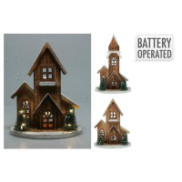 Detail - Dom z dreva LED 27cm 2 druhy Dom z dreva LED 27cm 2 druhy