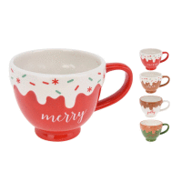 Hrnček vianočný 14cm 350ml MERRY CHRISTMAS 4 druhy