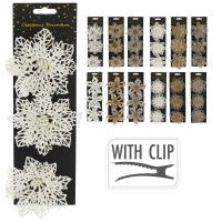 Kvet na klipe set 3ks WHITE, GOLD