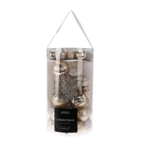 Detail - Súprava vianočných gúľ 57ks CREAM Súprava vianočných gúľ 57ks CREAM