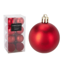 Detail - Súprava vianočných gúľ 6cm 16ks RED Súprava vianočných gúľ 6cm 16ks RED