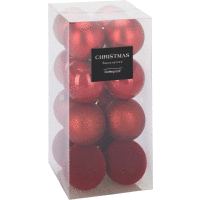 Detail - Súprava vianočných gúľ 8cm 16ks RED Súprava vianočných gúľ 8cm 16ks RED