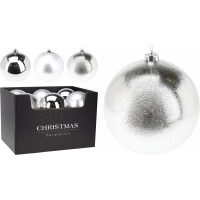 Detail - Vianočná guľa 14cm SILVER 3 druhy Vianočná guľa 14cm SILVER 3 druhy