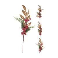 Detail - Vetvička BERRY 60cm s lístkami 3 druhy Vetvička BERRY 60cm s lístkami 3 druhy