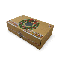 Krabička na zákusky Maxi s okienkom Vianočný veniec 25x15x7cm ALVARAK