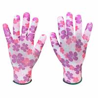 Záhradné rukavice , polyester, kvetinový vzor, veľkosť 8"VERTO