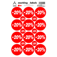 Zľavové etikety -20% - non permanent