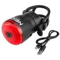 Zadné svetlo multifunkčné na bicykel 3,7V/400MaH, funkcia STOP, micro USB NEO TOOLS