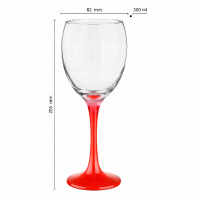 Pohár na víno 300ml červená stopka GLASMARK