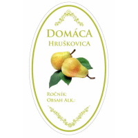 Samolepka DOMÁCA HRUŠKOVICA ovál biela, 16 ks etikiet KLC