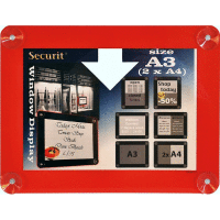 Informačný rám na sklo A3, červený SECURIT