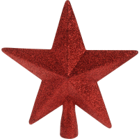 Detail - Špic na stromček, hviezda 19cm červený, trblietavý Špic na stromček, hviezda 19cm červený, trblietavý