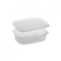 Miska hranatá priehľadná 125 ml + viečko (PP) [2 x 250 ks] GASTRO