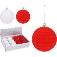 Vianočná guľa 10cm, vyšívaný vzor 2 druhy