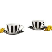 Porcelánová kávová súprava pre 6 osôb Ribs 12-dielna AMBITION