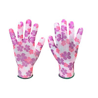 Záhradné rukavice , polyester, kvetinový vzor, veľkosť 9" VERTO